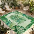 thumbnail image 1 of Monstera Leaves Outdoor Rug for Patio/Deck/Porch, Non-Slip Large Area Rug 6 x 9 Ft, Summer Tropical Plants Palm Leaf Ombre Green Indoor Outdoor Rugs Washable Area Rugs, Camping Rug Carpet Runner, 1 of 8