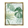 thumbnail image 1 of Monstera Overlapping Leaf Sprigs Botanical & Floral Graphic Art Metallic Gold Framed Art Print Wall Art, 1 of 6