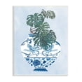 thumbnail image 1 of Monstera Palm Plant Ornate Blue Bird Vase Scene 13 in x 19 in Framed Painting Art Print, by Stupell Home Décor, 1 of 6