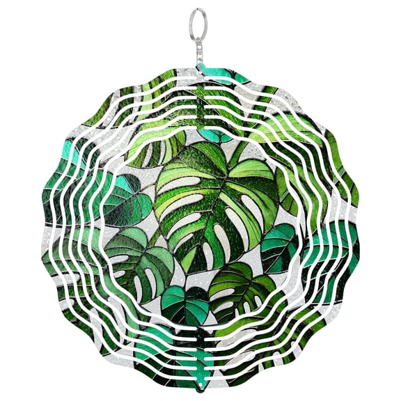 Monstera Plant 3D Wind Spinner, Botanical Leaf Garden Decor
