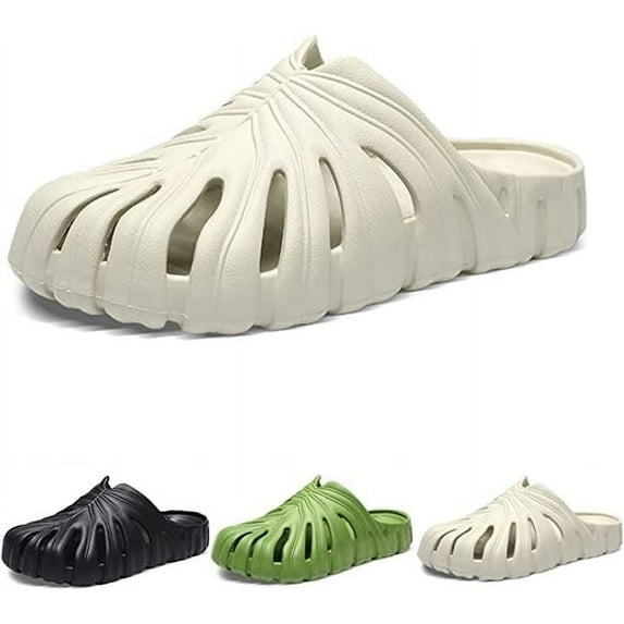 Monstera Slippers, Summer Arch Support Cloud Slippers for Women Men Beach Bathroom Sandal, EVA Thick Sole Non Slip Quick Drying Slides (Color : White, Size : 42)