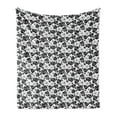 thumbnail image 1 of Monstera Soft Flannel Fleece Throw Blanket, Classic Hawaiian Exotic Leaves Hibiscus Blooms Frangipani Aloha Island, Cozy Plush for Indoor and Outdoor Use, 60" x 80", Charcoal Grey White, by Ambesonne, 1 of 6