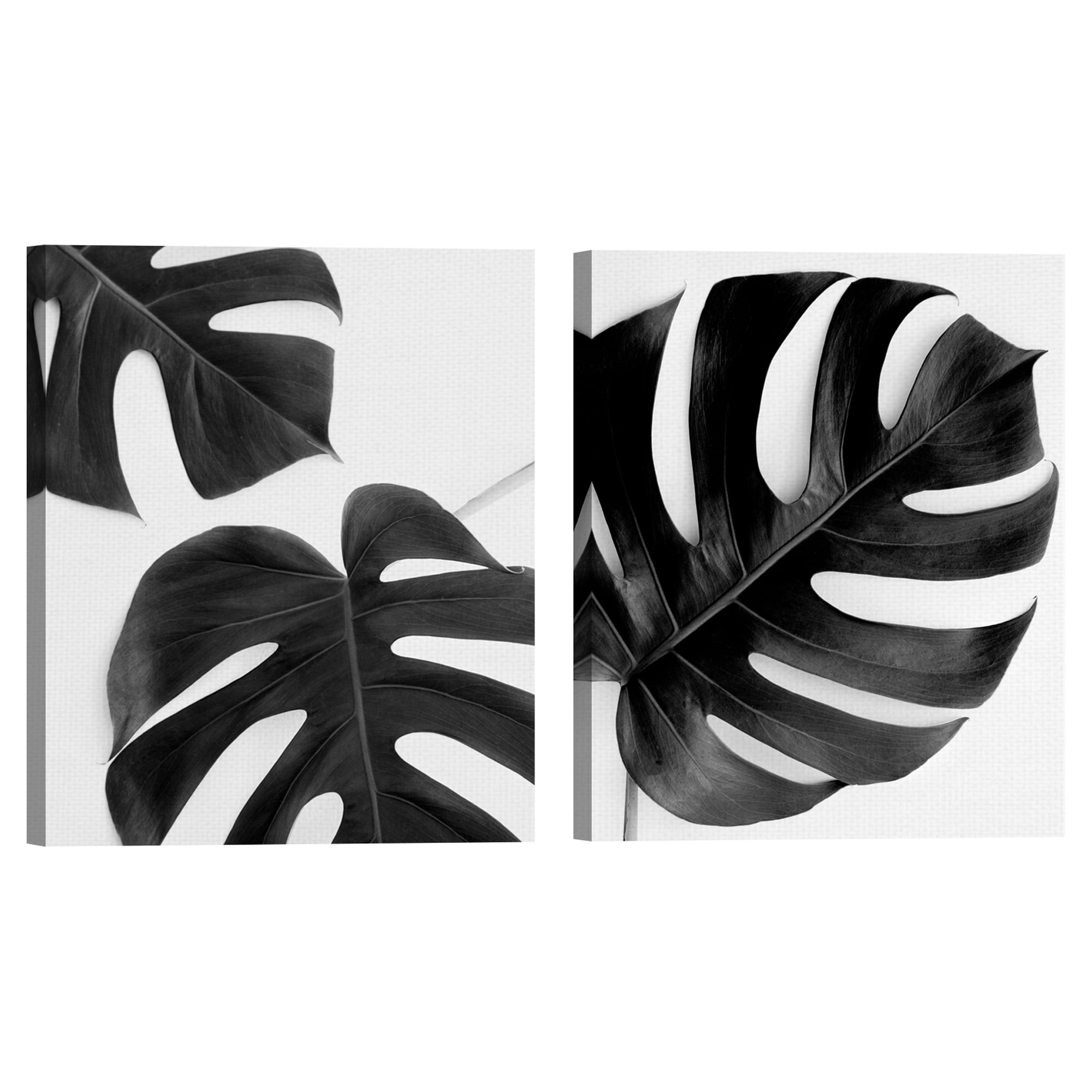 Monstera Solo & Duet Noir by Irene Suchocki Set of 2 Canvas Art Prints