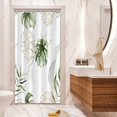 thumbnail image 1 of Monstera Stall Shower Curtain, Green Plant Leaves Botanical Small Dorm Bathroom Curtain, Tropical Plant Narrow Shower Curtain for Bathroom Set with 6 Hooks, 36Wx72L, 1 of 6