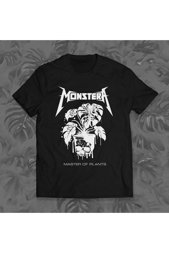 Monstera T Shirt for Metal Head Plant Lover Gift Idea For Him Plant Dad Plant Mom Cool Grunge Punk Merch Unisex Sizing