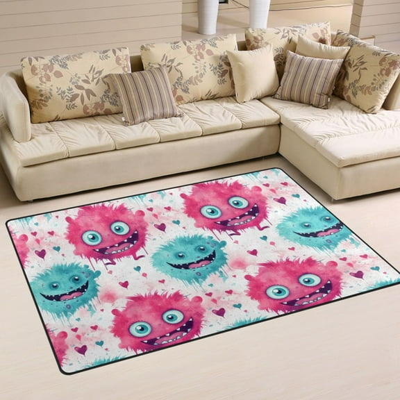 Monsters Area Floor Mats Non-Slip Rugs Soft Doormat 31 x 20 inch Carpet for Living Dining Room Bedroom Decorative