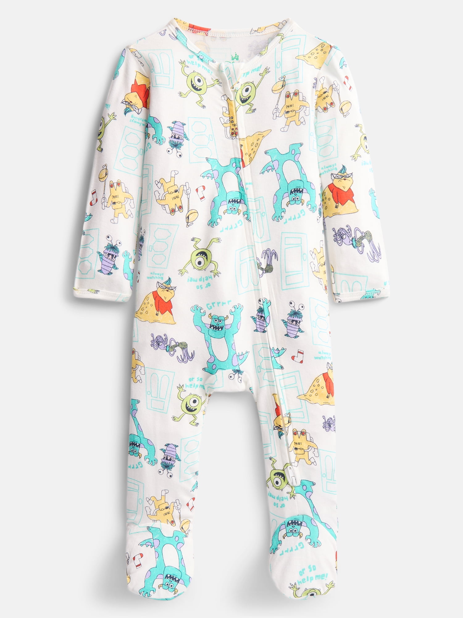 Disney Pixar Monsters Inc Baby Boys Sleep & Play Footed Pajamas, One Piece, Sizes NB-6/9M