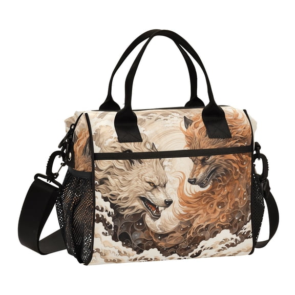 Monsters Beasts Wolves Waves Cooler Bag Lunch Bag Soft Cooler Cooling Tote Insulated Lunch Box for Adult Men Women