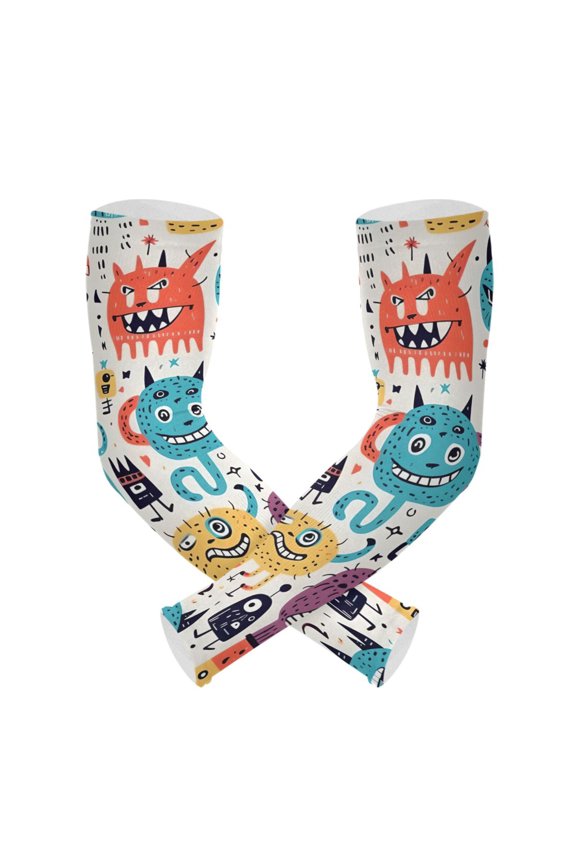 Monsters Blue Gardening Sleeves UV Sun Protection Cooling Arm Sleeves Anti-Scratch Farmers Sleeves for Women Men