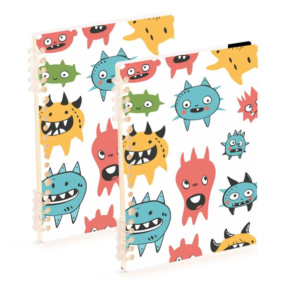 Monsters Cartoon Doodle Notebook Detachable Coil Notebook Diary Plan Book A5 Size 60 Pages 1 Pack