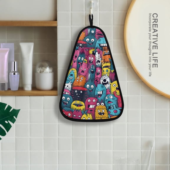 Monsters Colorful Hanging Towel Kitchen Hand Towel Bathroom Absorbent Towel Machine Washable Quick Dry Dishcloths