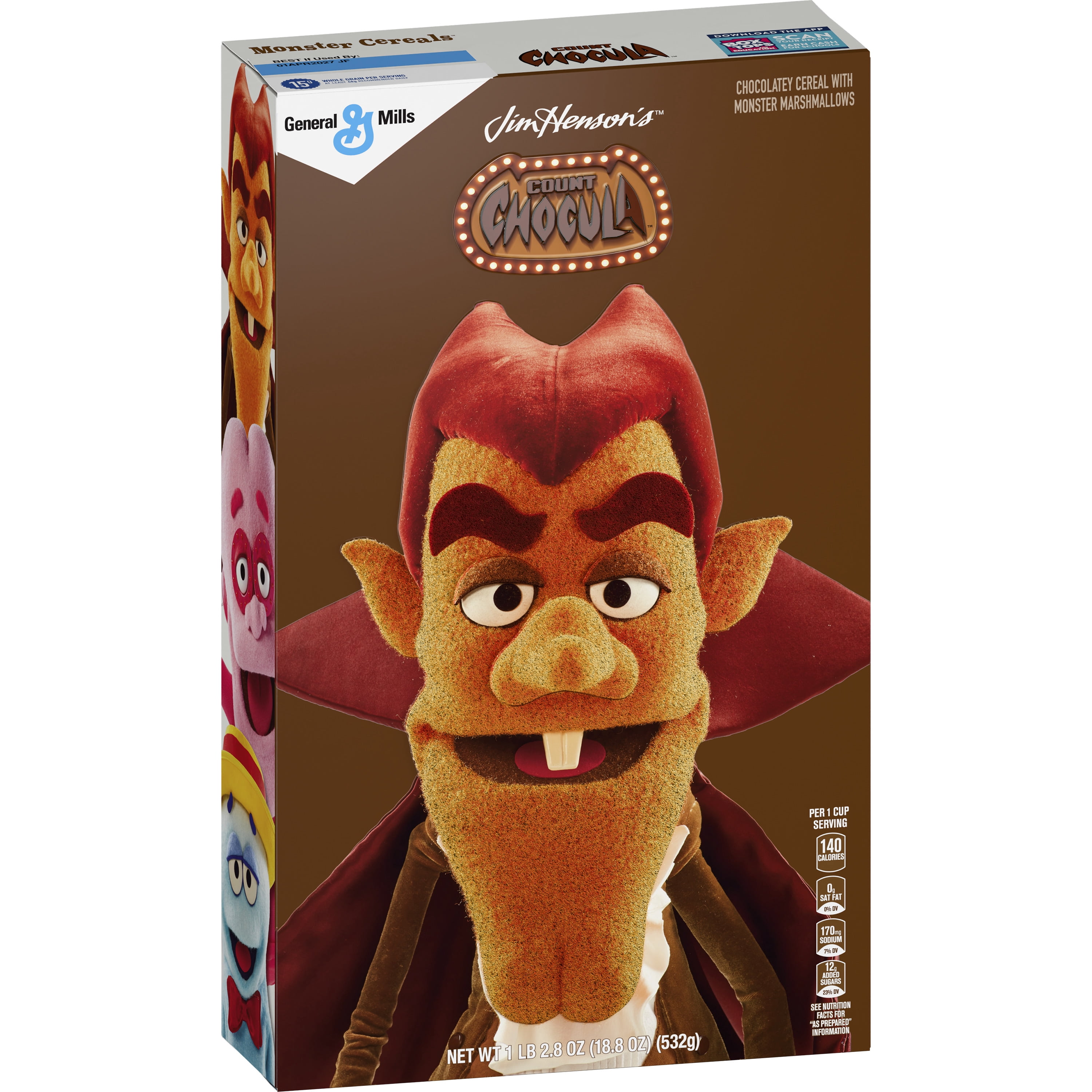 Jim Henson's Count Chocula with Monster Marshmallows Cereal, Fuzzy
