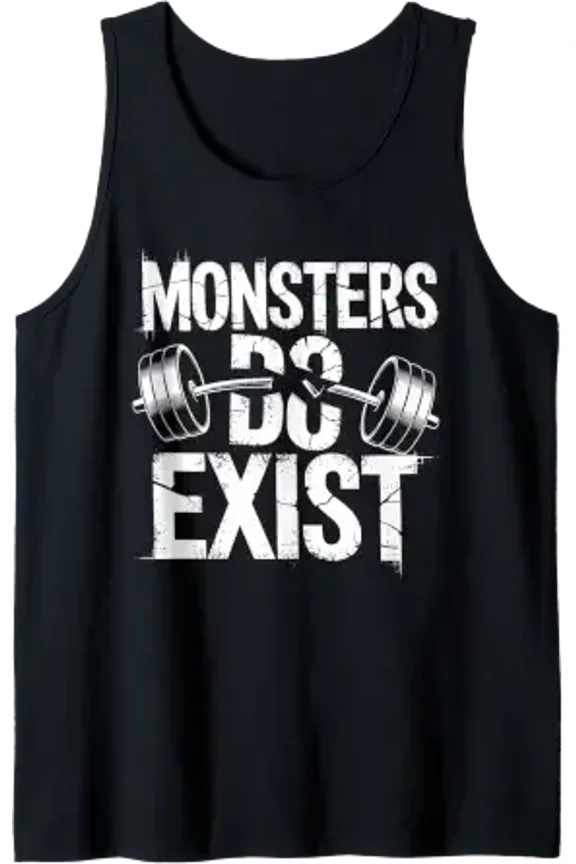 Monsters Do Exist Gym Gothic Scary Horror Tank Top Size S-3XL