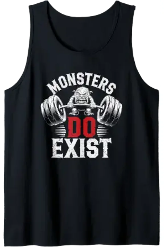 Monsters Do Exist Gym Gothic Scary Horror Tank Top Size S-3XL