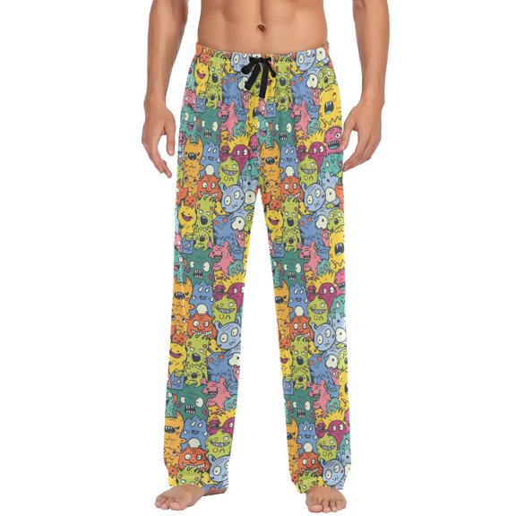 Monsters Doodle Men's Pajama Pants with Pocket Lounge Pants Pajama Sleep Pant Pj Comfortable