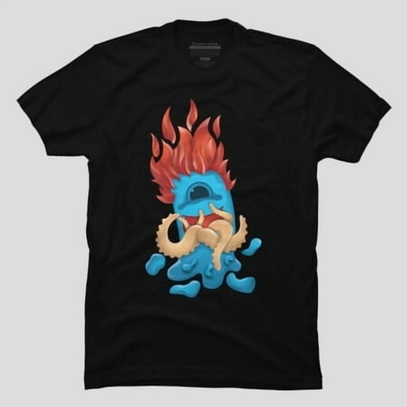 Monsters Fire Guy Funny Creature, H42647 T-Shirt, for Men and Women, Up to Size 5XL