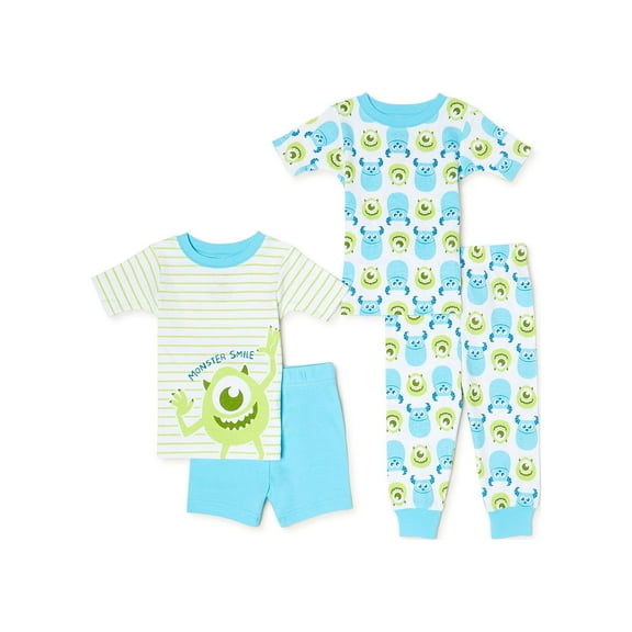 Monsters Inc. Baby Boy T-Shirt, Short, and Pants Pajama Set, 4-Piece, Sizes 9M-24M