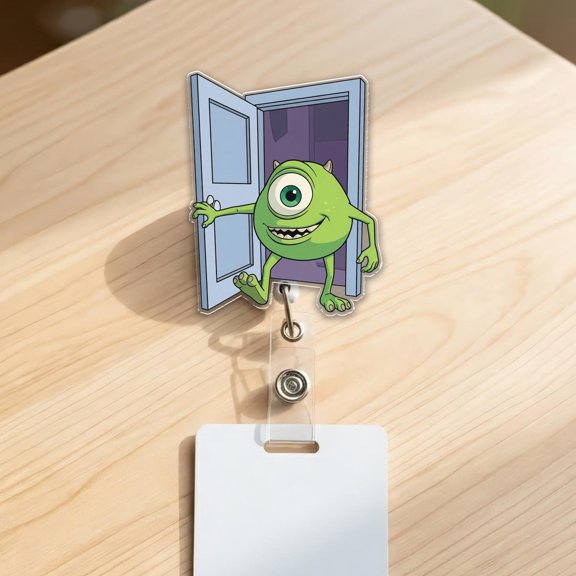 Monsters Inc Badge Reel, Mike Sully Boo ID Clip, Monsters University Name Tag, Cute Pixar Badge Holder, Nurse Gift Idea G6HA02-01