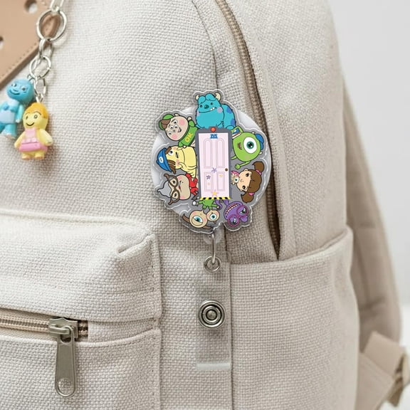 Monsters Inc Badge Reel, Sulley Mike Boo ID Holder, Cartoon Nurse Badge Reel, Cute Monster Theme Retractable Badge Holder Gift G6HI05-5