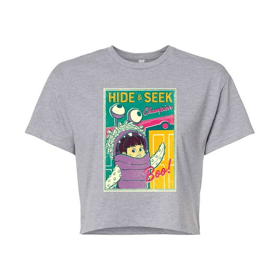Monsters Inc. - Boo Hide And Seek  - Juniors Cropped Cotton Blend T-Shirt