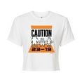 thumbnail image 1 of Monsters Inc. - Caution 2319  - Juniors Cropped Cotton Blend T-Shirt, 1 of 5