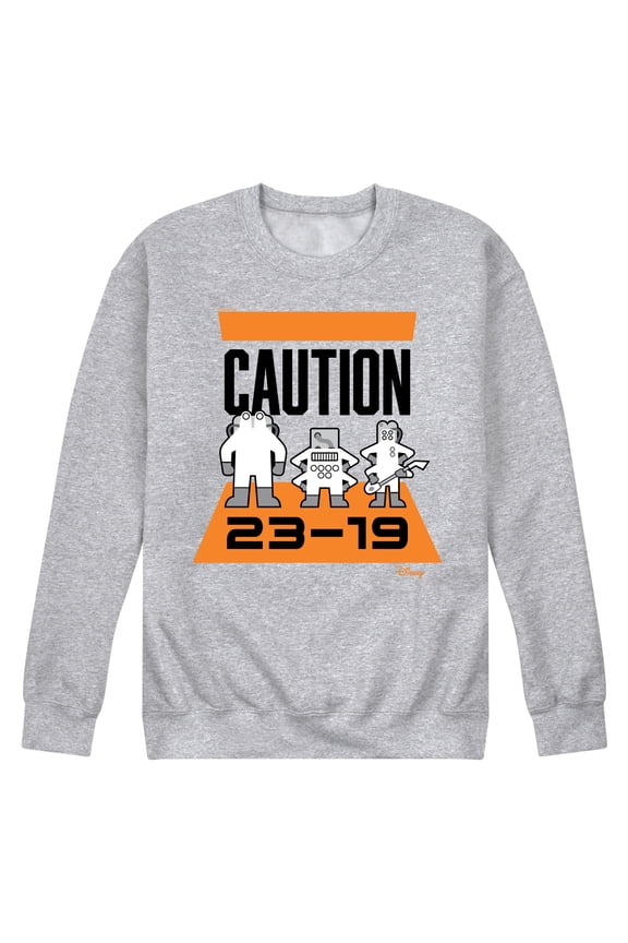 Monsters Inc. - Caution 2319 - Men's Crew Neck Fleece Pullover