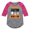 thumbnail image 1 of Monsters Inc. - Caution 2319 - Toddler & Youth Girls Raglan Graphic T-Shirt, 1 of 4