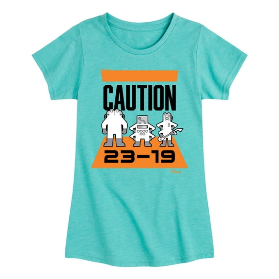 Monsters Inc. - Caution 2319 - Toddler & Youth Girls Short Sleeve Graphic T-Shirt