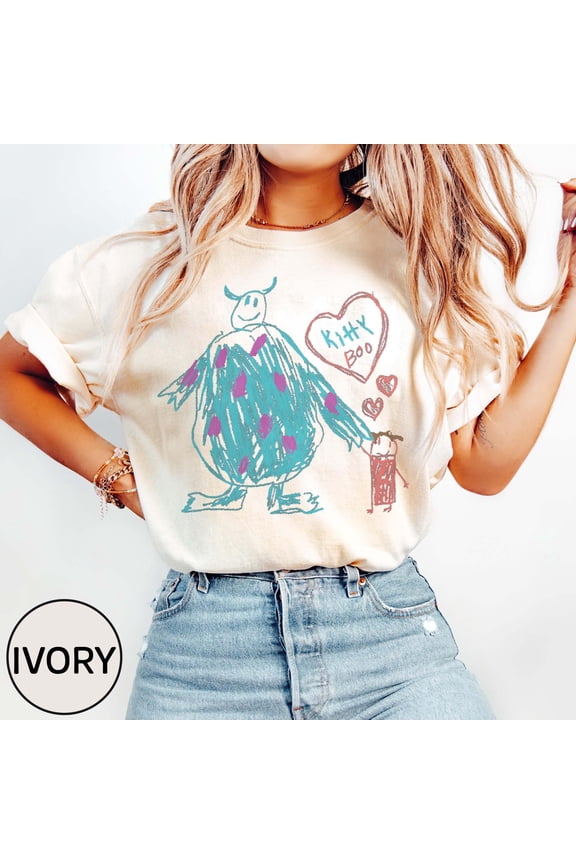 Monsters Inc Cute Sulley Kitty and Boo T-Shirt, Unisex T-shirt Family Birthday Gift Adult Toddler