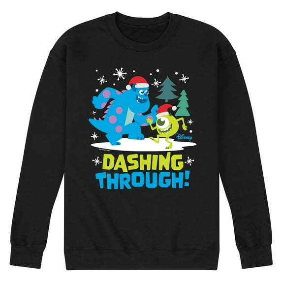 Monsters Inc - Dashing Through - Men's Crew Neck Fleece Pullover