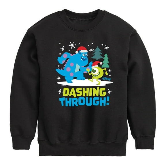 Monsters Inc - Dashing Through - Toddler And Youth Crewneck Fleece Sweatshirt