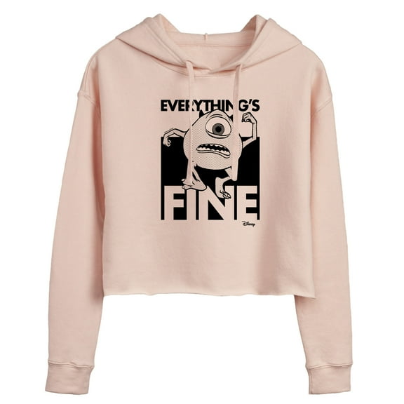 Monsters Inc. - Everythings Fine  - Juniors Cropped Pullover Hoodie