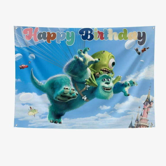Monsters, Inc. Festival Backdrop Party Banner 7x5ft Party Supplies Large Size Monsters, Inc. Party Decoration