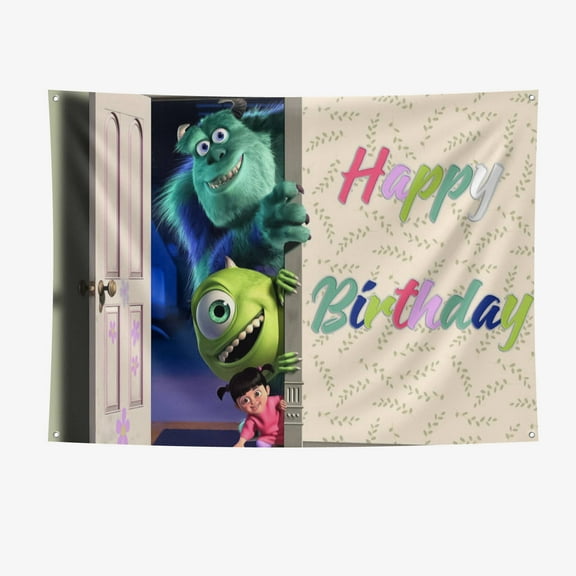 Monsters, Inc. Festival Backdrop Party Banner 7x5ft Party Supplies Large Size Monsters, Inc. Party Decoration
