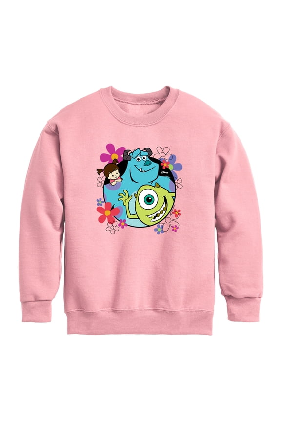 Monsters Inc - Floral Group - Toddler Boys Fleece Crew Sweatshirt