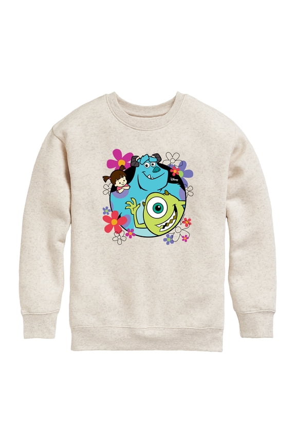 Monsters Inc - Floral Group - Toddler Boys Fleece Crew Sweatshirt