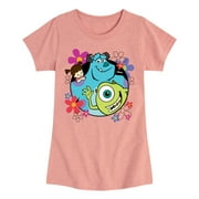 DISNEY Monsters Inc. - Floral Group - Toddler & Youth Girls Short Sleeve Graphic T-Shirt