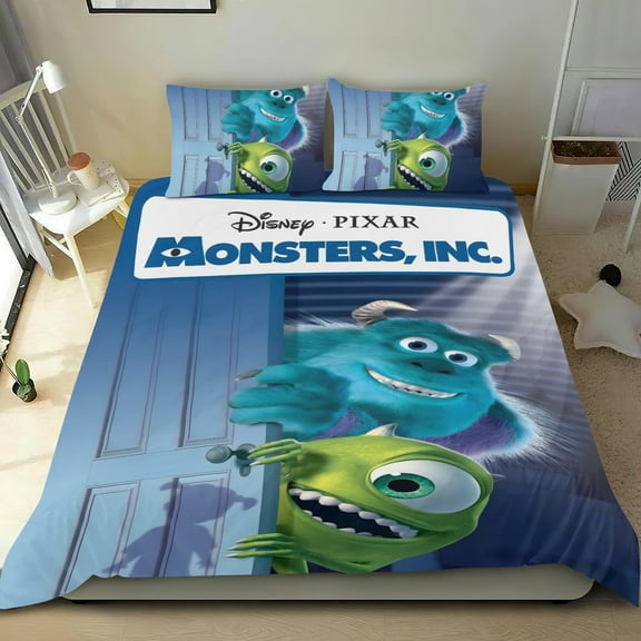 Monsters, Inc. Franchise-themed Bed Sheet Set Three Piece Set Comfortable And Skin Friendly Unique Design Home Decor Gifts For Family Friends fans54''x79''135cm*200cm