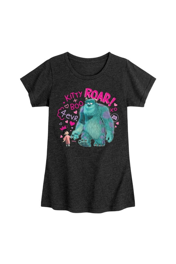 Monsters Inc. - Kitty And Boo 4 Evr - Toddler & Youth Girls Short Sleeve Graphic T-Shirt