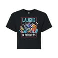 thumbnail image 1 of Monsters Inc. - Laughs In Progress - Juniors Cropped Cotton Blend T-Shirt, 1 of 5