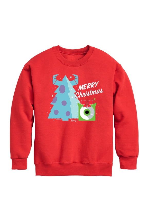 Monsters Inc - Merry Christmas Monsters Inc - Toddler And Youth Crewneck Fleece Sweatshirt