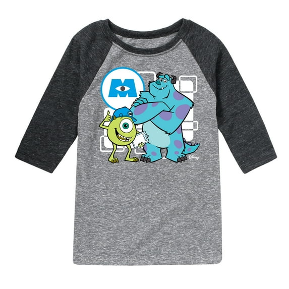 Monsters Inc. - Mike And Sully - Toddler & Youth Raglan Graphic T-Shirt