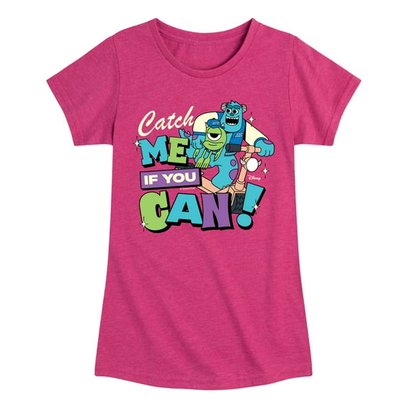 Monsters Inc - Mike Sully Catch Me If You Can - Girls Toddler And Youth Fitted Short Sleeve Graphic T-Shirt
