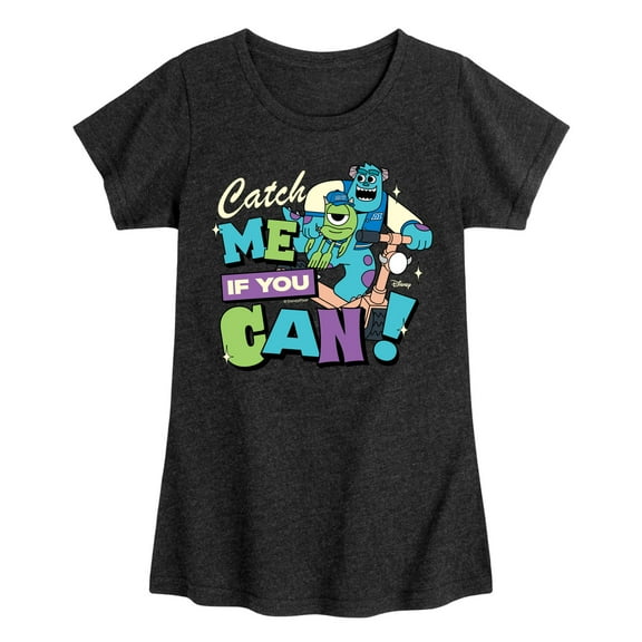 Monsters Inc - Mike Sully Catch Me If You Can - Girls Toddler And Youth Fitted Short Sleeve Graphic T-Shirt
