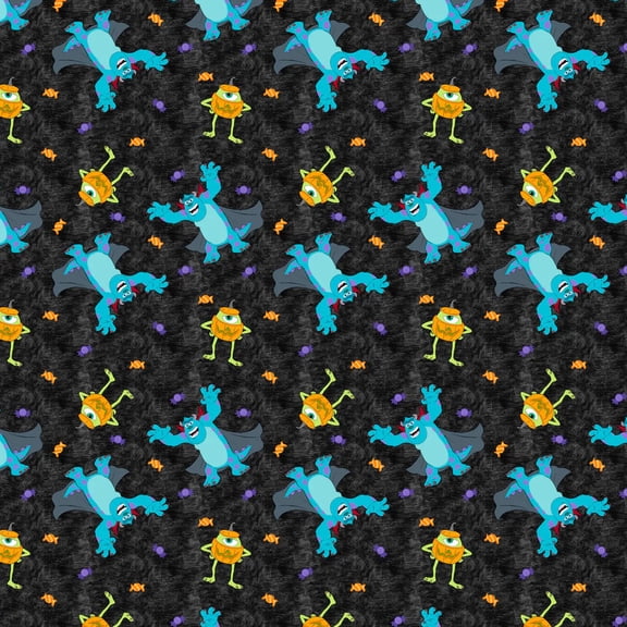 Monsters Inc Mike Sully Halloween Cotton Fabric