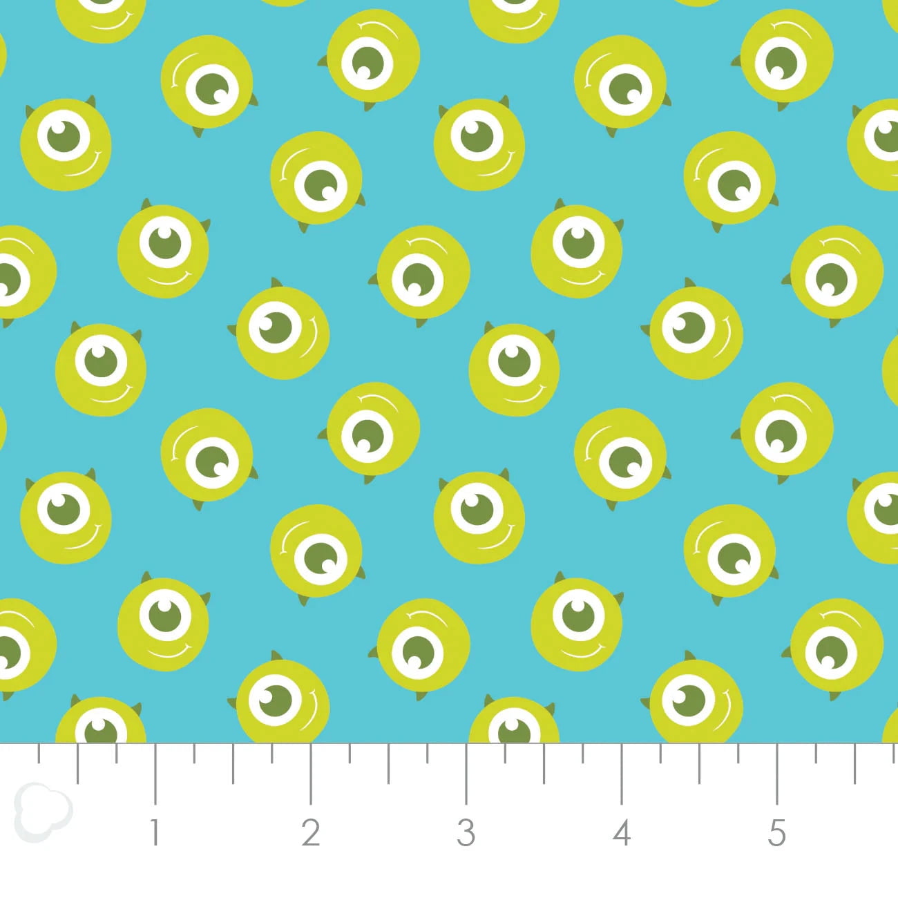 Monsters Inc Mike Wazowski Aqua Cotton Fabric - Walmart.com