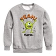 thumbnail image 1 of Monsters Inc. - Mike Yeah Maybe - Toddler & Youth Crewneck Fleece Sweatshirt, 1 of 5