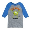 thumbnail image 1 of Monsters Inc. - Mike Yeah Maybe - Toddler & Youth Raglan Graphic T-Shirt, 1 of 4
