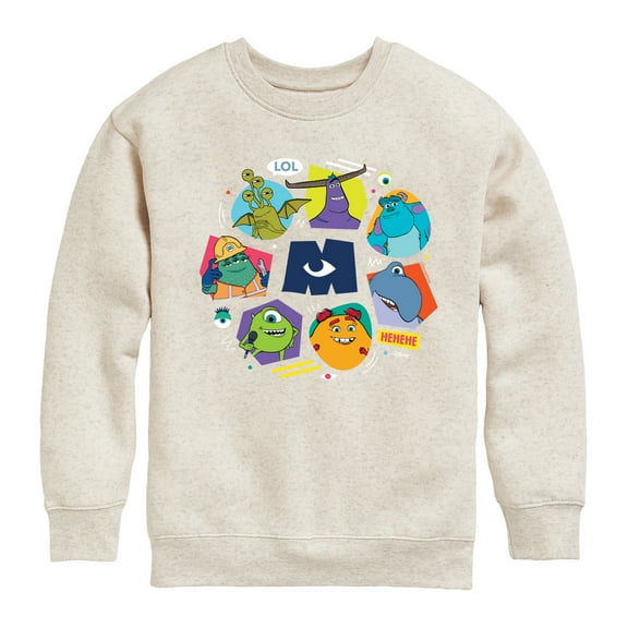 Monsters Inc. - Monster Character Circle - Toddler & Youth Crewneck Fleece Sweatshirt