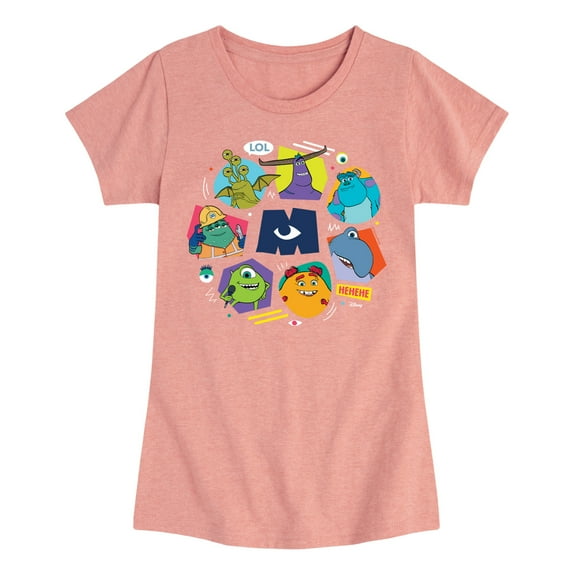 Monsters Inc. - Monster Character Circle - Toddler & Youth Girls Short Sleeve Graphic T-Shirt